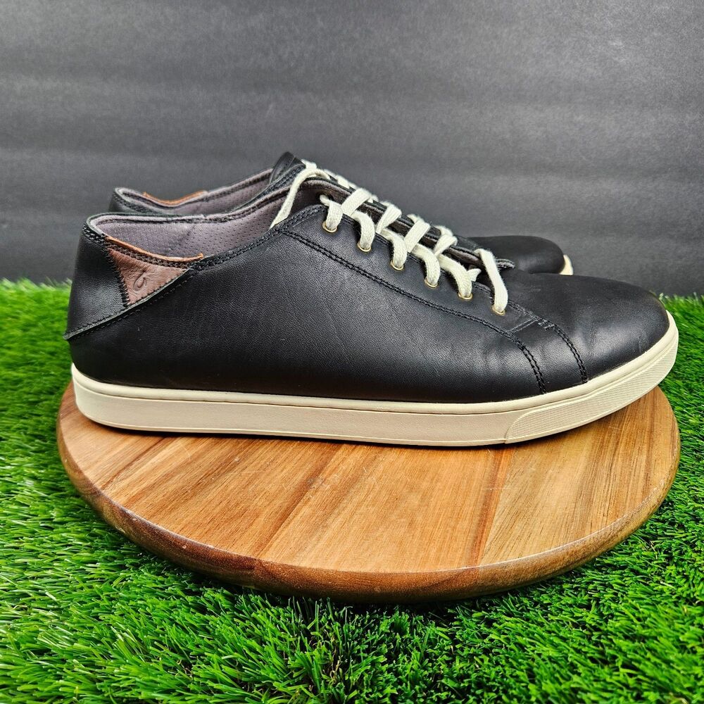 Olukai Kahu Eono Convertible Slide Comfort Shoes Mens 13 Black Leather Sneakers